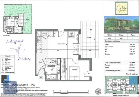  Appartement � louer 2 pi�ces 43 m�