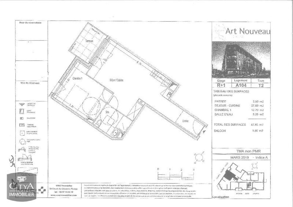 location Appartement - 2 pièce(s) - 48 m² Cenon (33150)