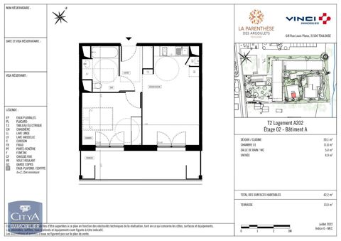  Appartement � louer 2 pi�ces 42 m�