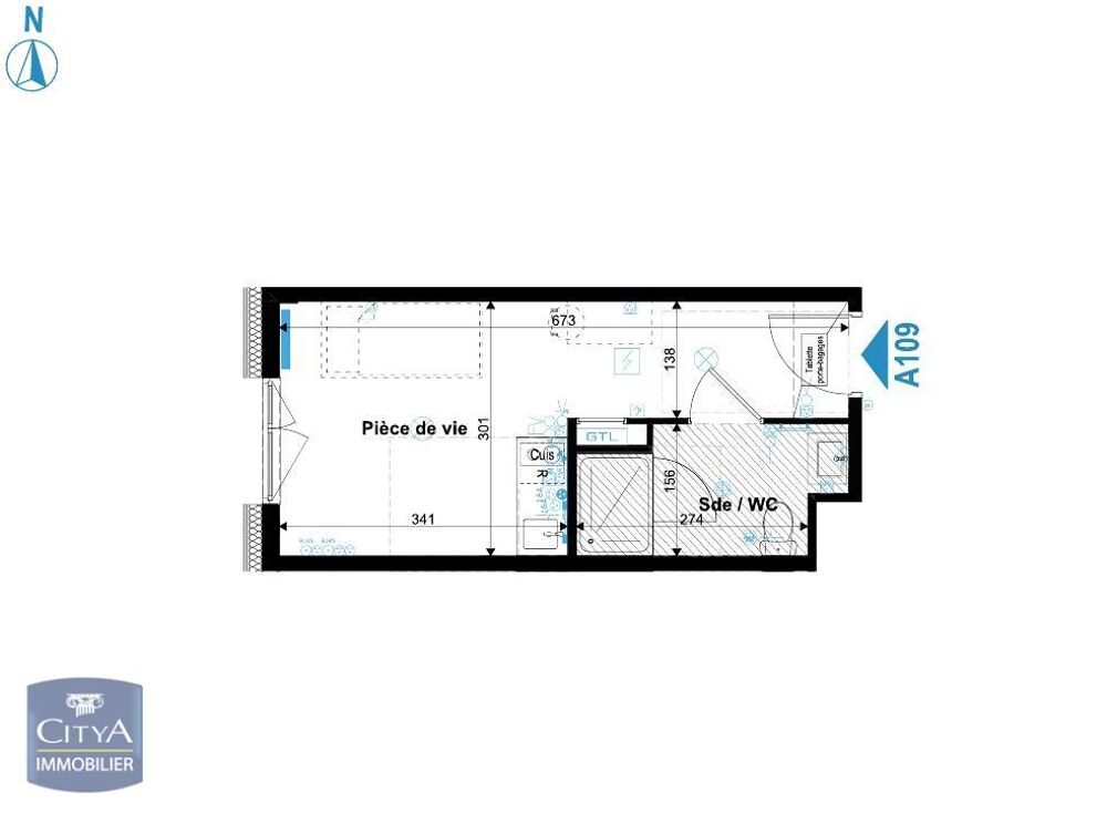 location Appartement - 1 pièce(s) - 19 m² Metz (57070)