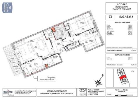  Appartement � louer 3 pi�ces 75 m�