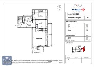  Appartement à louer 3 pièces 64 m²