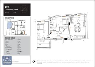  Appartement à louer 3 pièces 71 m²