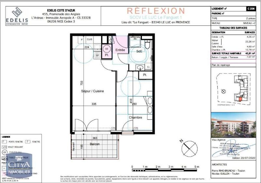 location Appartement - 2 pièce(s) - 44 m² Le Luc (83340)