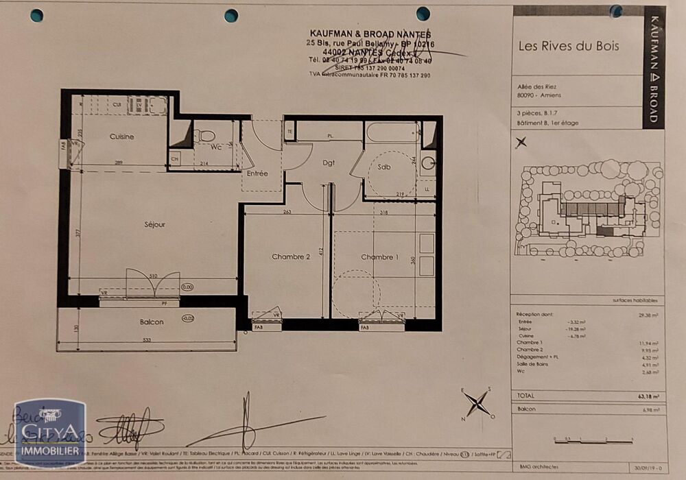 location Appartement - 3 pièce(s) - 63 m² Amiens (80000)