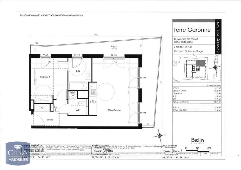 location Appartement - 2 pièce(s) - 51 m² Toulouse (31300)