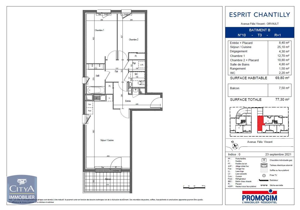 location Appartement - 3 pièce(s) - 70 m² Orvault (44700)