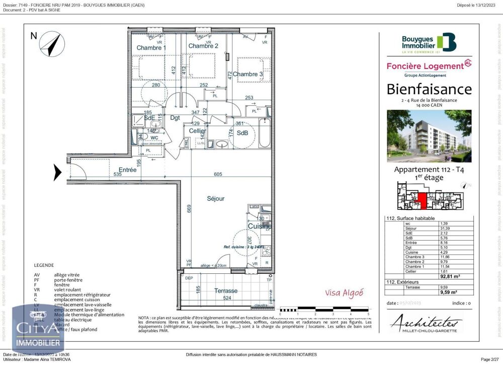 location Appartement - 4 pièce(s) - 93 m² Caen (14000)
