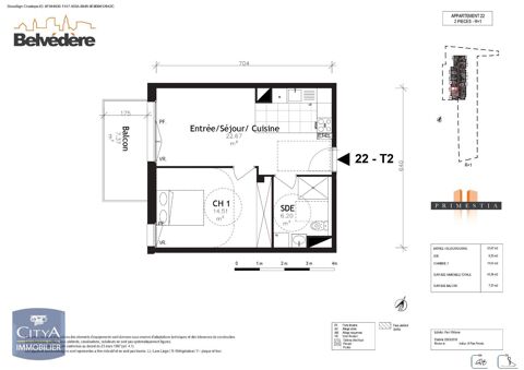  Appartement � louer 2 pi�ces 43 m�