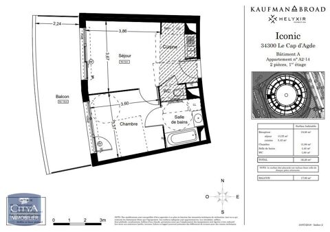  Appartement  louer 2 pices 36 m