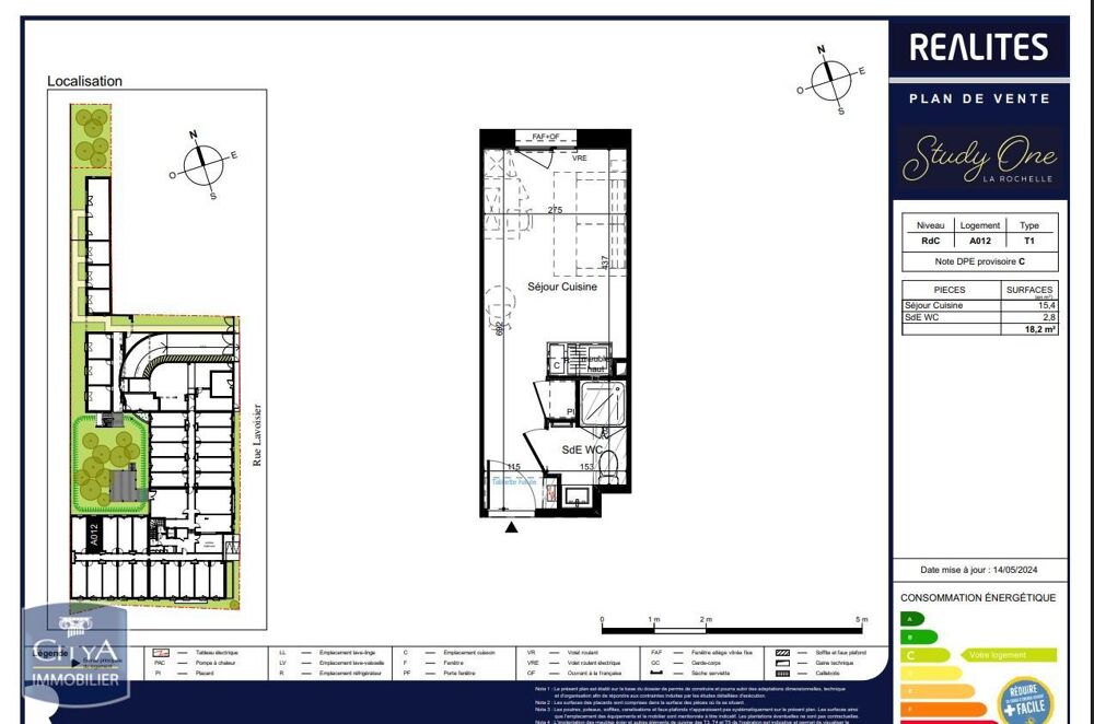 location Appartement - 1 pièce(s) - 18 m² La Rochelle (17000)