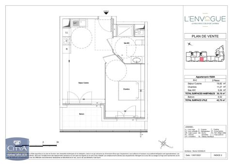  Appartement � louer 2 pi�ces 36 m�