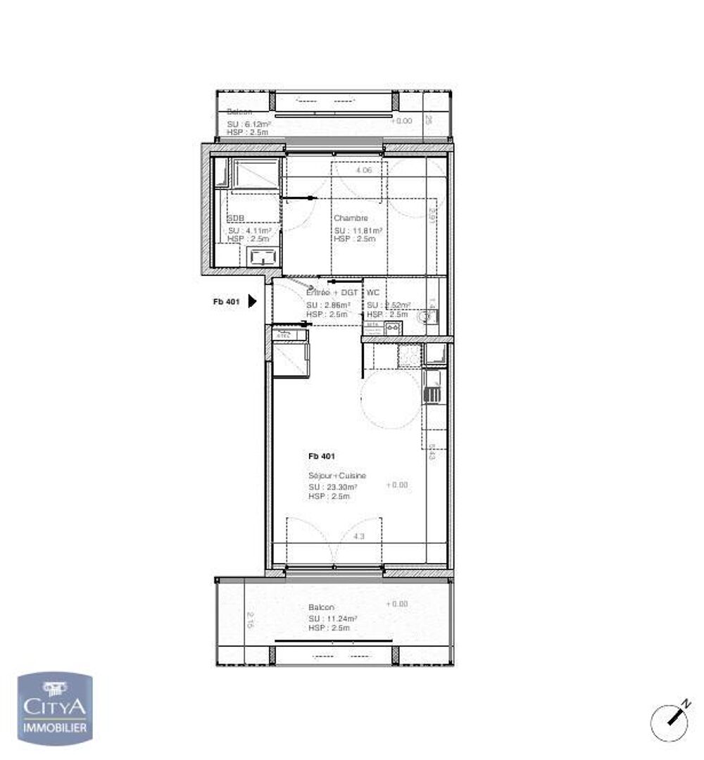 location Appartement - 2 pièce(s) - 45 m² Bordeaux (33800)