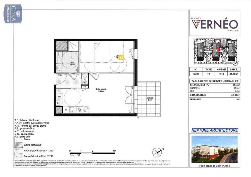 location Appartement - 2 pièce(s) - 42 m² Vernaison (69390)