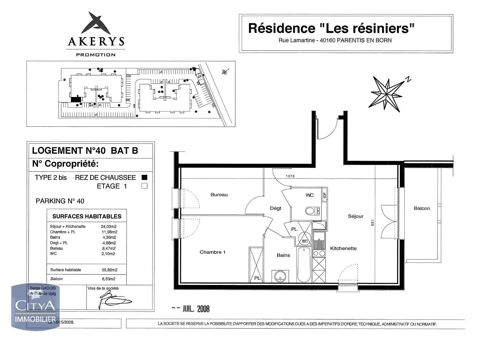  Appartement � louer 3 pi�ces 56 m�