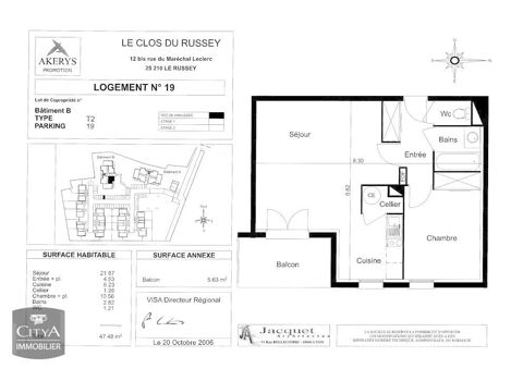   Location Appartement Appartement - 2 pi�ce(s) - 47 m�