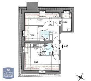  Appartement à louer 4 pièces 80 m²