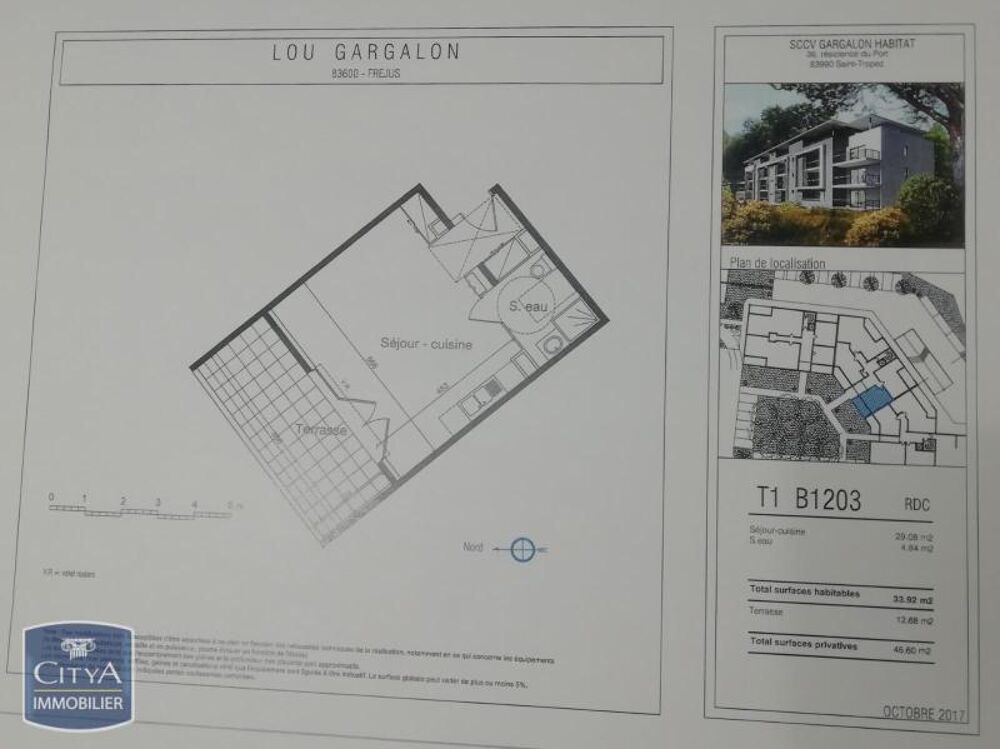 EXCLUSIVITÉ - APPARTEMENT T1 AVEC TERRASSE À louer : ven....