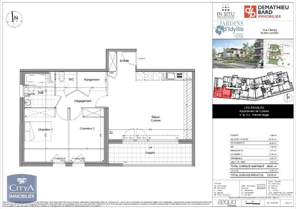 location Appartement - 3 pièce(s) - 66 m² Luisant (28600)