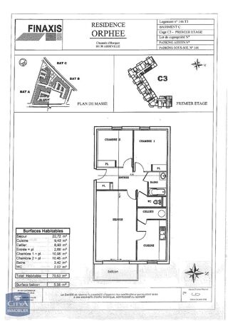  Appartement � louer 3 pi�ces 71 m�