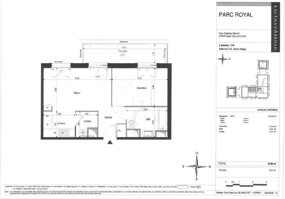 location Appartement - 2 pièce(s) - 44 m² Saint-Cyr-sur-Loire (37540)