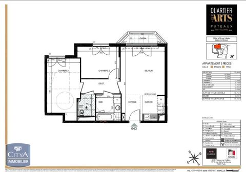  Appartement  louer 3 pices 57 m