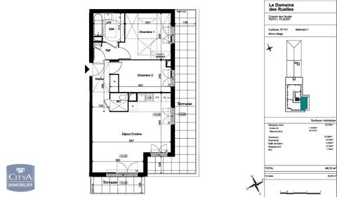  Appartement � louer 3 pi�ces 64 m�