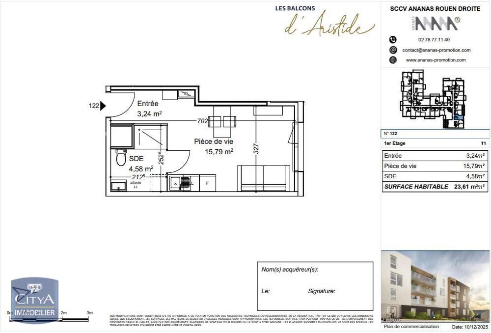 location Appartement - 1 pièce(s) - 24 m² Petit-Couronne (76650)