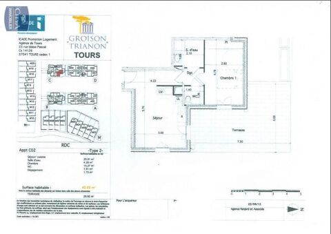  Appartement  louer 2 pices 42 m