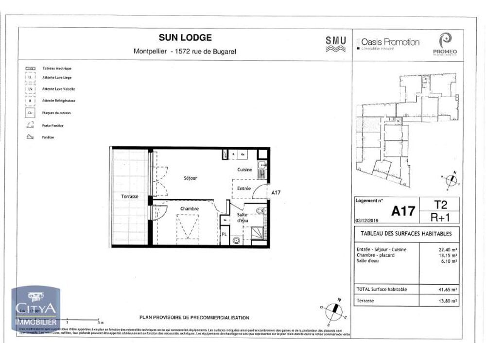 location Appartement - 2 pièce(s) - 42 m² Montpellier (34000)
