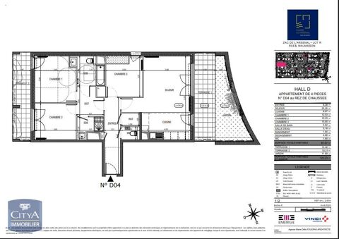  Appartement � louer 4 pi�ces 88 m�