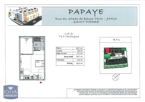  Appartement � louer 1 pi�ce 35 m�