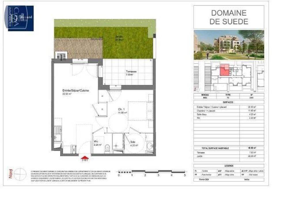 location Appartement - 2 pièce(s) - 41 m² Tours (37000)