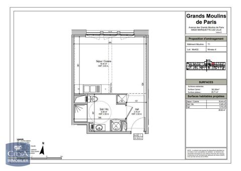  Appartement � louer 1 pi�ce 29 m�