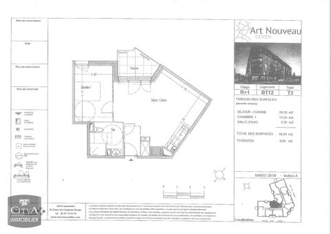  Appartement � louer 2 pi�ces 47 m�