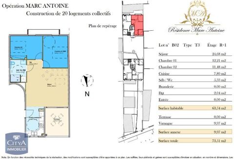  Appartement  louer 3 pices 64 m