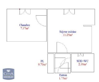  Appartement � louer 1 pi�ce 23 m�