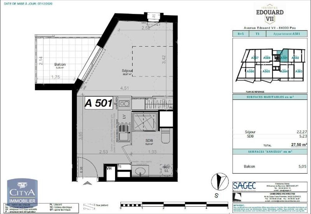 location Appartement - 1 pièce(s) - 27 m² Pau (64000)