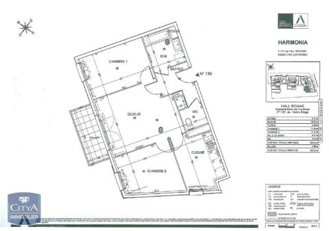   Location Appartement Appartement - 3 pice(s) - 64 m