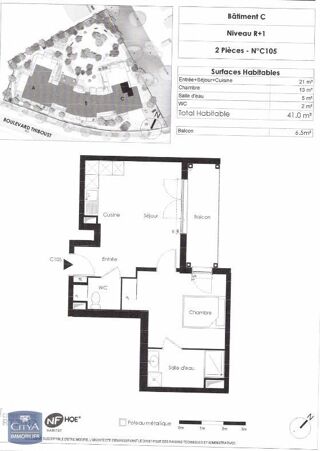  Appartement à louer 2 pièces 41 m²