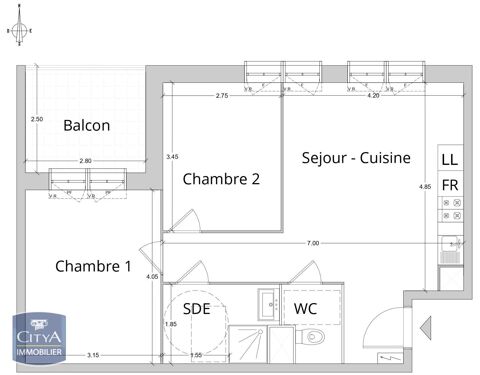  Appartement � louer 3 pi�ces 55 m�