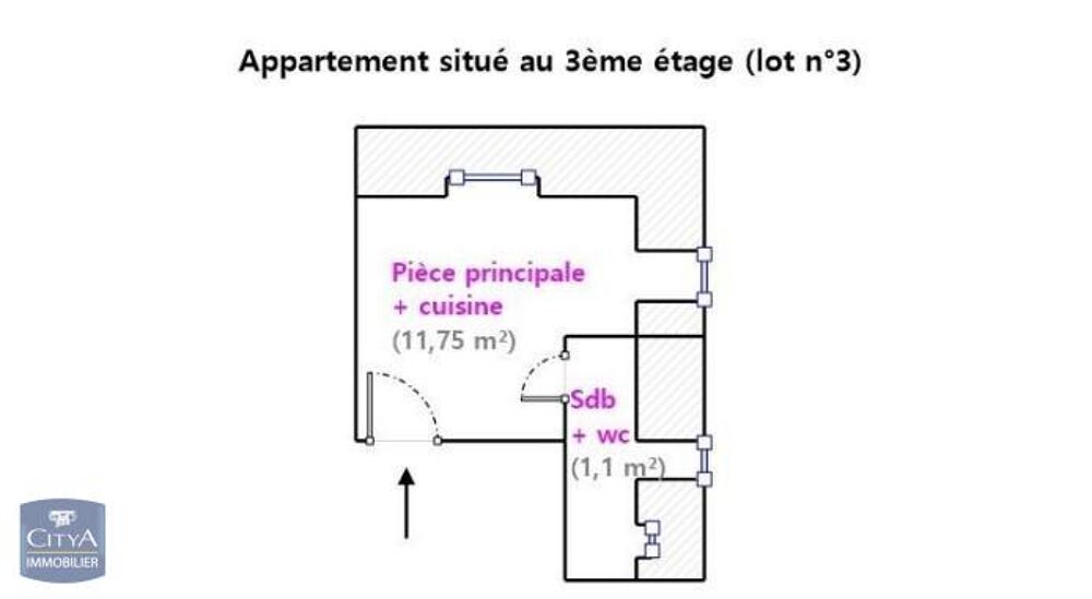 location Appartement - 1 pièce(s) - 13 m² Angers (49100)