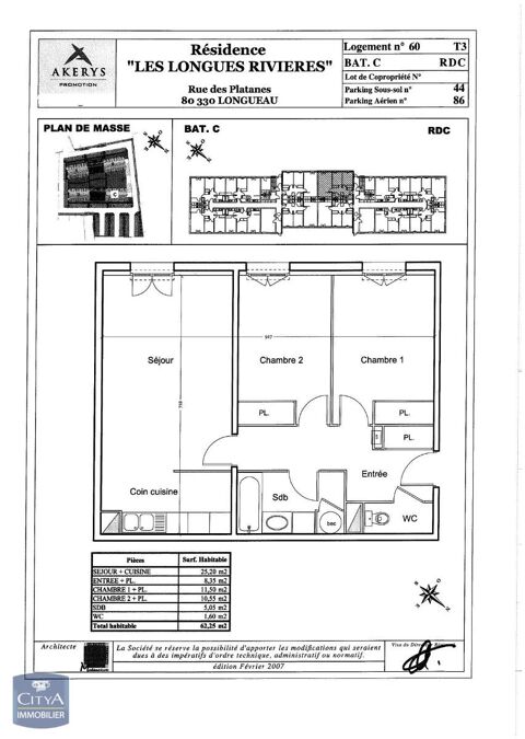  Appartement  louer 3 pices 62 m