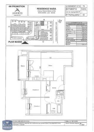  Appartement à louer 3 pièces 65 m²