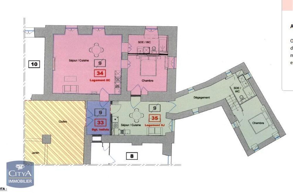 location Appartement - 2 pièce(s) - 61 m² Dole (39100)