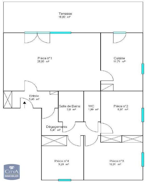  Appartement  louer 4 pices 82 m