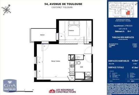   Location Appartement Appartement - 2 pi�ce(s) - 42 m�