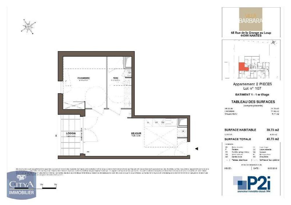 location Appartement - 2 pièce(s) - 40 m² Nantes (44300)