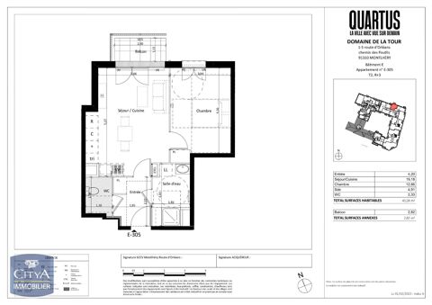  Appartement  louer 2 pices 43 m