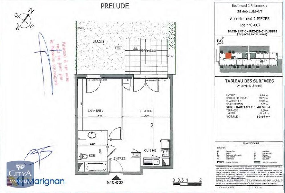 location Appartement - 2 pièce(s) - 41 m² Luisant (28600)